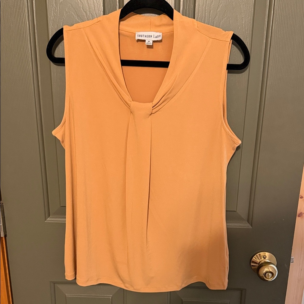 Southern Lady Women's Sleeveless Blouse in Tan